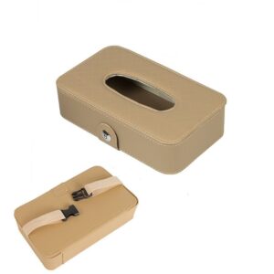 Tissue box with strap beige