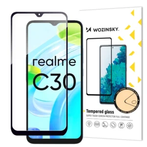 Wozinsky Full Glue Tempered Glass Tempered Glass For Realme C30 / Realme Narzo 50i Prime 9H Full Screen Protector With Black Frameeng
