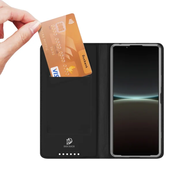 Dux Ducis Skin Pro case for Sony Xperia 5 IV flip cover card wallet stand blackeng
