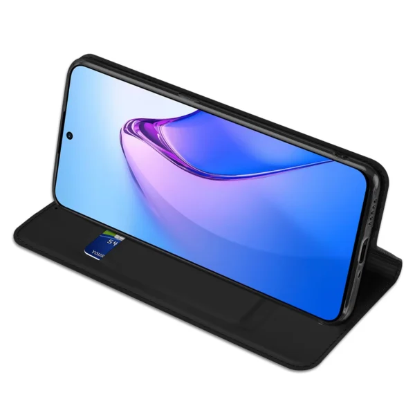 Dux Ducis Skin Pro case for Oppo Reno 8 Pro flip cover card wallet stand blackeng