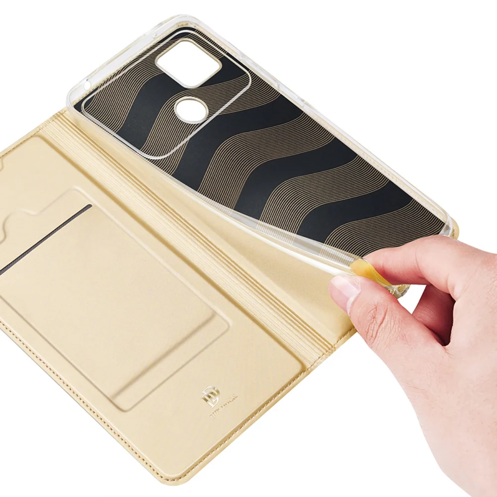 Dux Ducis Skin Pro Case for Xiaomi Poco C40 Flip Card Wallet Stand Goldeng