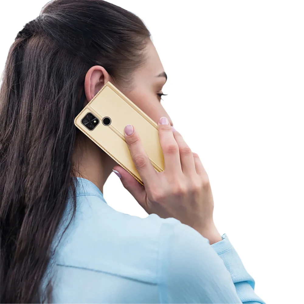 Dux Ducis Skin Pro Case for Xiaomi Poco C40 Flip Card Wallet Stand Goldeng