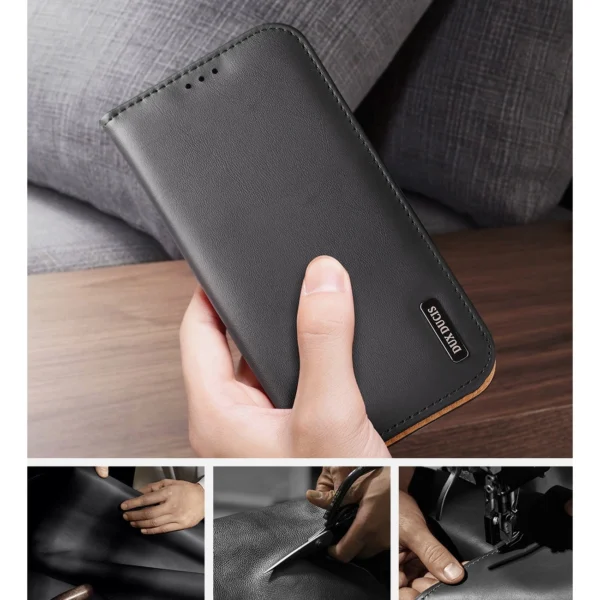 Dux Ducis Hivo Leather Flip Cover Genuine Leather Wallet for Cards and Documents iPhone 14 Pro Browneng