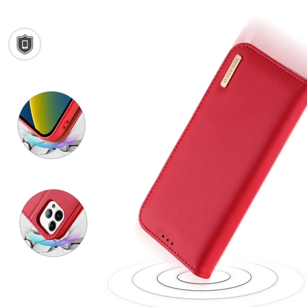 Dux Ducis Hivo Leather Flip Cover Genuine Leather Wallet for Cards and Documents iPhone 14 Pro Max Redeng