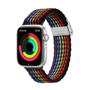 Dux Ducis Strap (Mixture II Version) Apple Watch SE strap, 9, 8, 7, 6, 5, 4, 3, 2, 1 (41, 40, 38 mm) braided band dark stripes braceleteng
