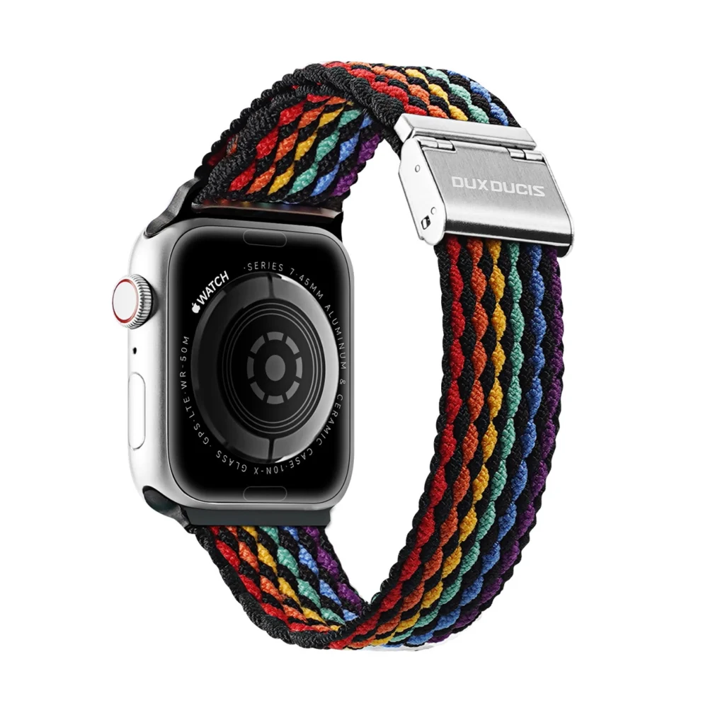 Dux Ducis Strap (Mixture II Version) Apple Watch SE strap, 9, 8, 7, 6, 5, 4, 3, 2, 1 (41, 40, 38 mm) braided band dark stripes braceleteng