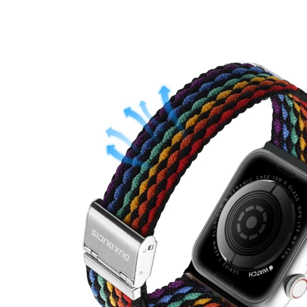 Dux Ducis Strap (Mixture II Version) Apple Watch SE strap, 9, 8, 7, 6, 5, 4, 3, 2, 1 (41, 40, 38 mm) braided band dark stripes braceleteng