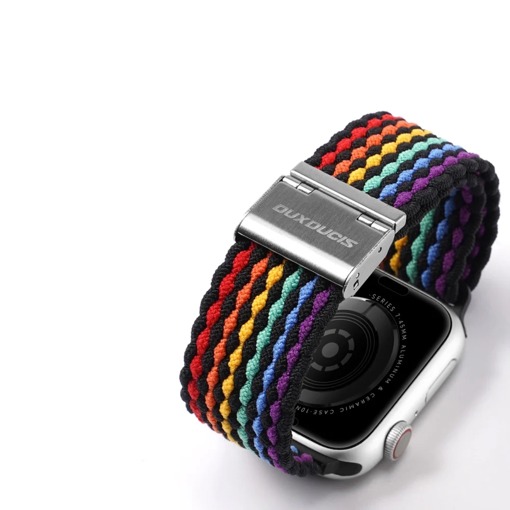 Dux Ducis Strap (Mixture II Version) Apple Watch SE strap, 9, 8, 7, 6, 5, 4, 3, 2, 1 (41, 40, 38 mm) braided band dark stripes braceleteng