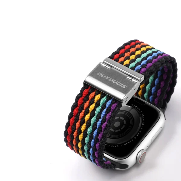 Dux Ducis Strap (Mixture II Version) Apple Watch SE strap, 9, 8, 7, 6, 5, 4, 3, 2, 1 (41, 40, 38 mm) braided band dark stripes braceleteng