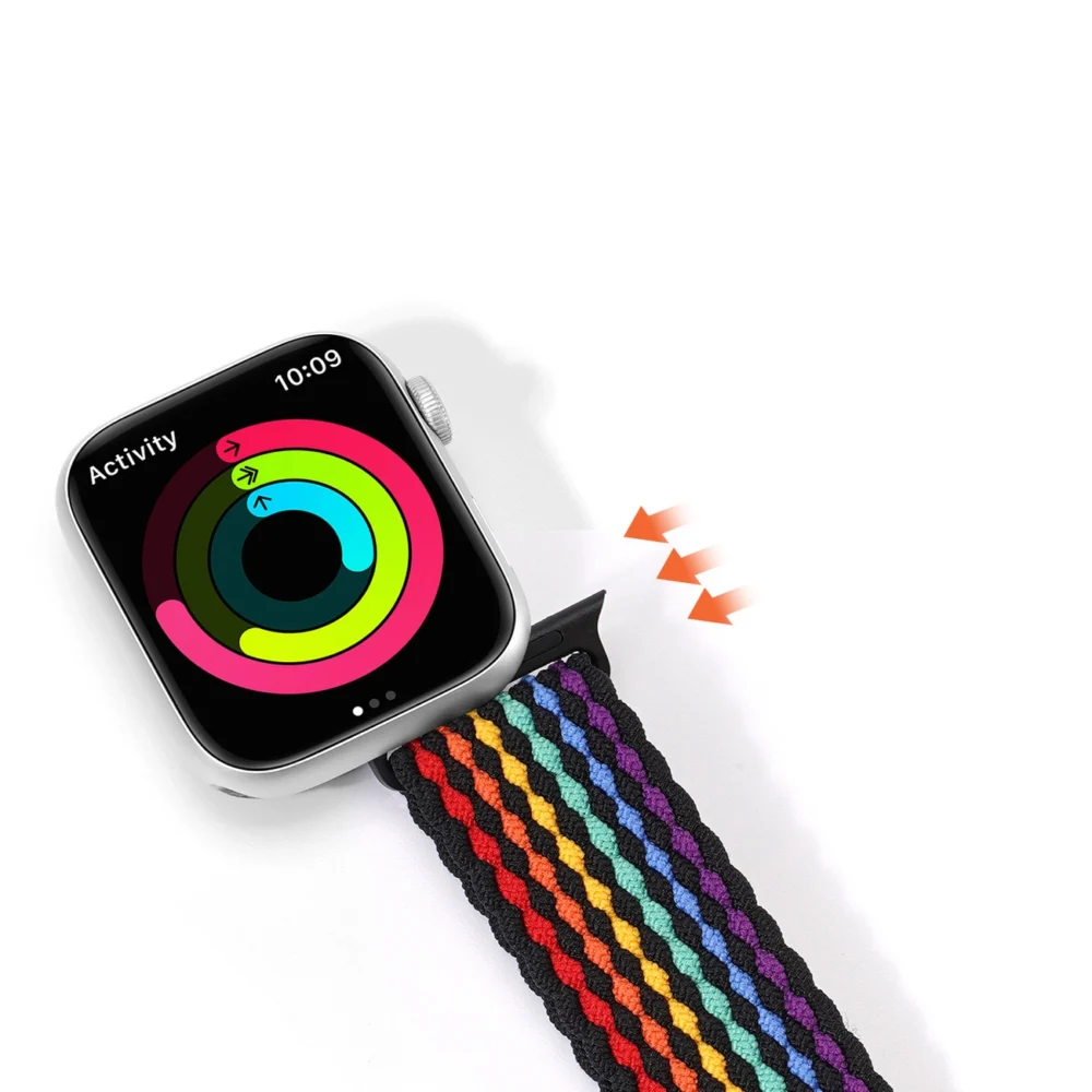 Dux Ducis Strap (Mixture II Version) Apple Watch SE strap, 9, 8, 7, 6, 5, 4, 3, 2, 1 (41, 40, 38 mm) braided band dark stripes braceleteng