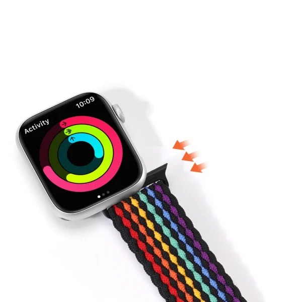 Dux Ducis Strap (Mixture II Version) Apple Watch SE strap, 9, 8, 7, 6, 5, 4, 3, 2, 1 (41, 40, 38 mm) braided band dark stripes braceleteng
