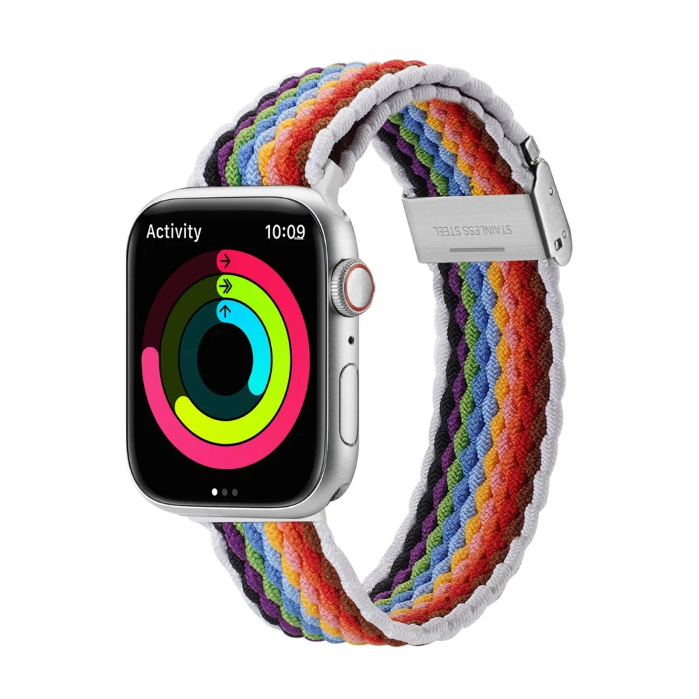 Dux Ducis Strap (Mixture II Version) Apple Watch SE strap, 9, 8, 7, 6, 5, 4, 3, 2, 1 (41, 40, 38 mm) braided strap pale stripes braceleteng