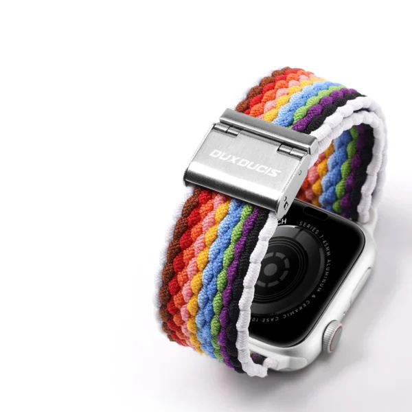 Dux Ducis Strap (Mixture II Version) Apple Watch SE strap, 9, 8, 7, 6, 5, 4, 3, 2, 1 (41, 40, 38 mm) braided strap pale stripes braceleteng