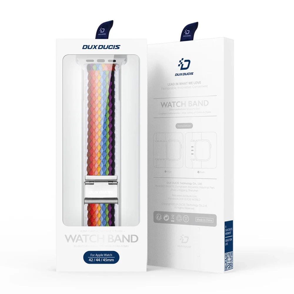 Dux Ducis Strap (Mixture II Version) Apple Watch SE strap, 9, 8, 7, 6, 5, 4, 3, 2, 1 (41, 40, 38 mm) braided strap pale stripes braceleteng