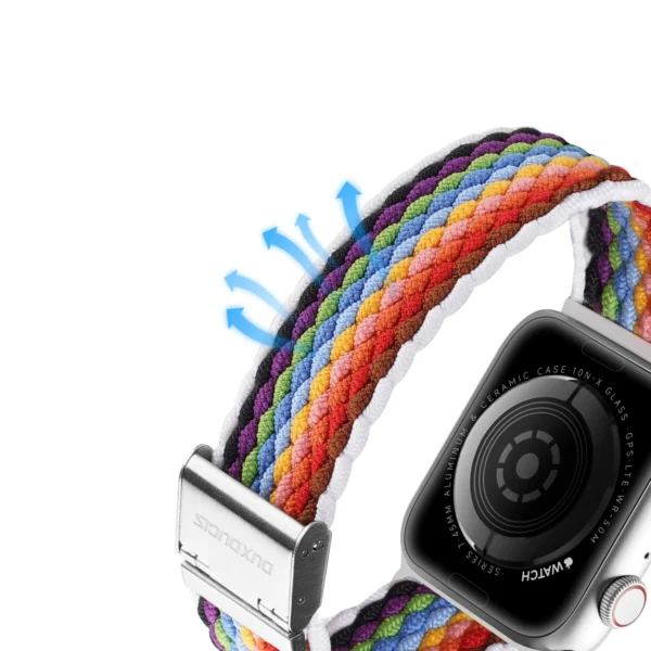 Dux Ducis Strap (Mixture II Version) Apple Watch SE strap, 9, 8, 7, 6, 5, 4, 3, 2, 1 (41, 40, 38 mm) braided strap pale stripes braceleteng