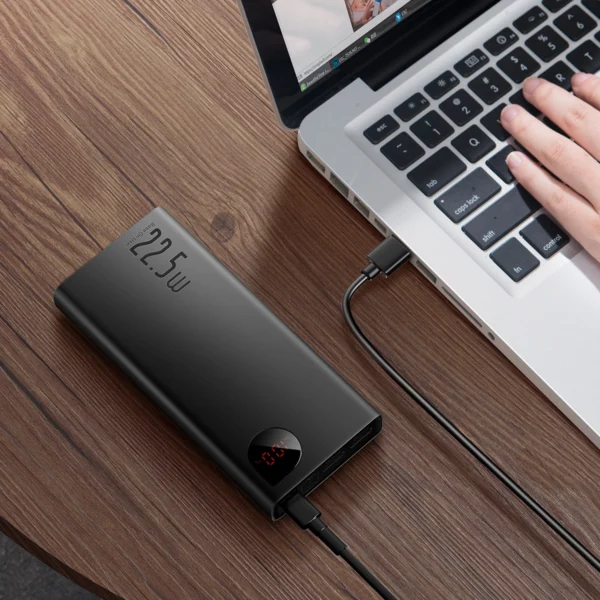 Baseus Adaman powerbank with fast charging 20000mAh 22.5W + USB-A - USB-C 3A cable 0.3m blackeng