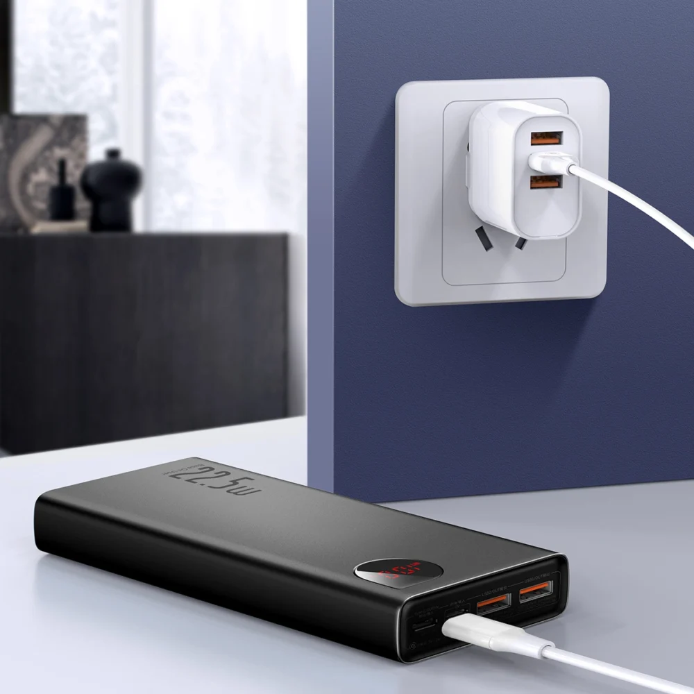 Baseus Adaman powerbank with fast charging 20000mAh 22.5W + USB-A - USB-C 3A cable 0.3m blackeng
