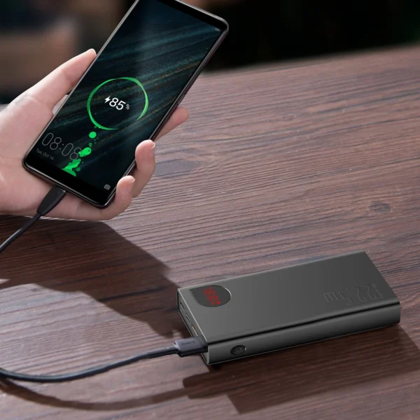 Baseus Adaman powerbank with fast charging 20000mAh 22.5W + USB-A - USB-C 3A cable 0.3m blackeng