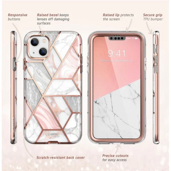 Supcase Cosmo iPhone 14 Plus Case - Pink Marbleeng