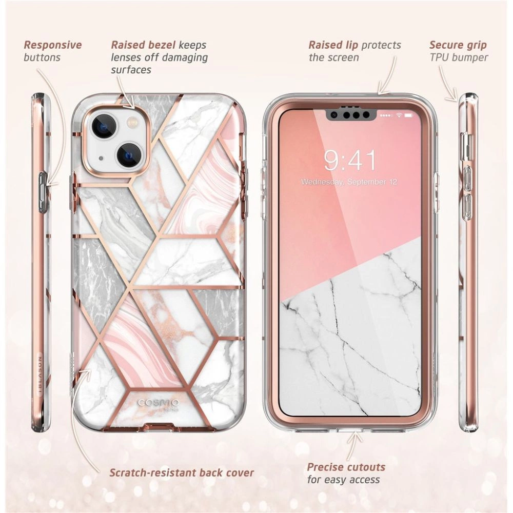 Supcase Cosmo iPhone 14 Plus Case - Pink Marbleeng