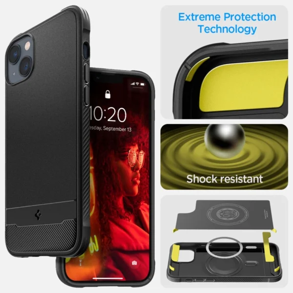 Spigen Rugged Armor Mag Case with MagSafe for iPhone 14 - Matte Blackeng