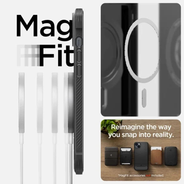 Spigen Rugged Armor Mag Case with MagSafe for iPhone 14 - Matte Blackeng