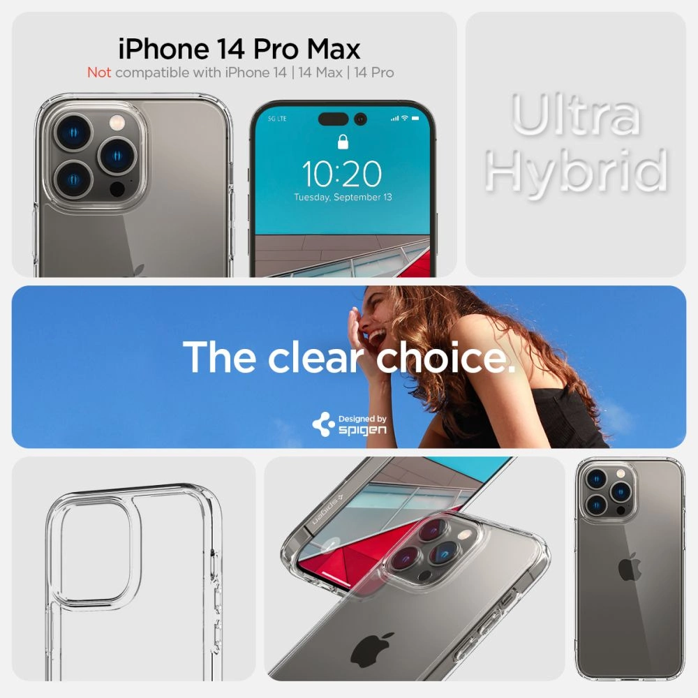 Spigen Ultra Hybrid Case for iPhone 14 Pro Max - Cleareng