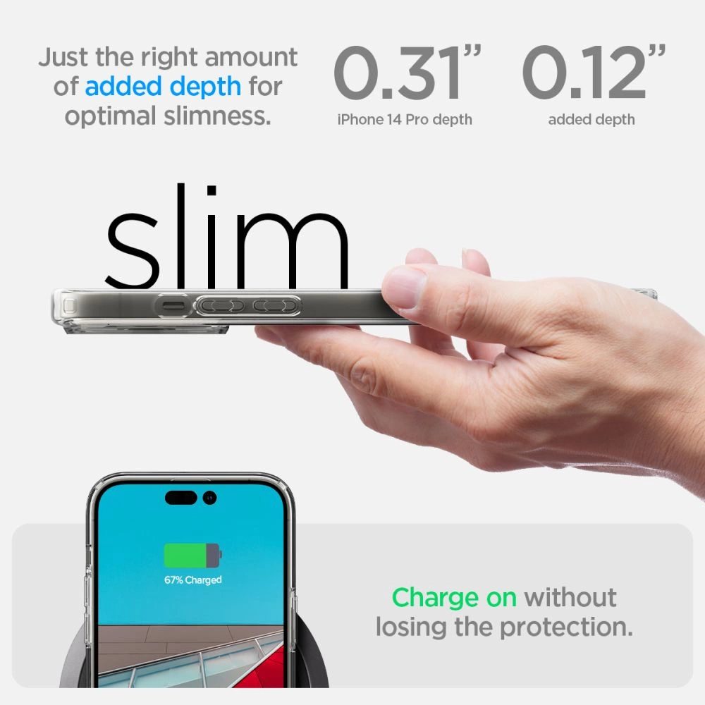 Spigen Ultra Hybrid iPhone 14 Pro Case - Matte Cleareng