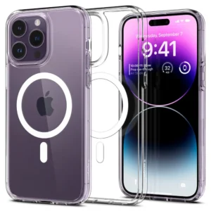Spigen Ultra Hybrid Mag Case with MagSafe for iPhone 14 Pro - Clear/Whiteeng