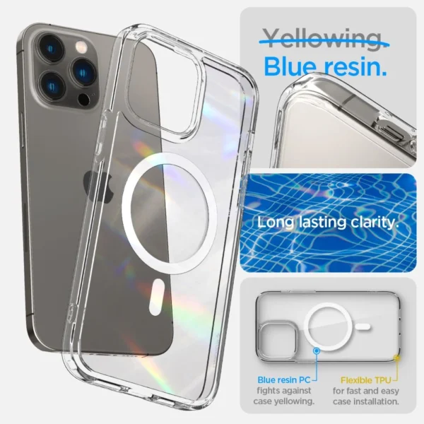 Spigen Ultra Hybrid Mag Case with MagSafe for iPhone 14 Pro - Clear/Whiteeng