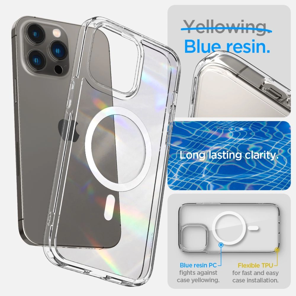 Spigen Ultra Hybrid Mag Case with MagSafe for iPhone 14 Pro - Clear/Whiteeng