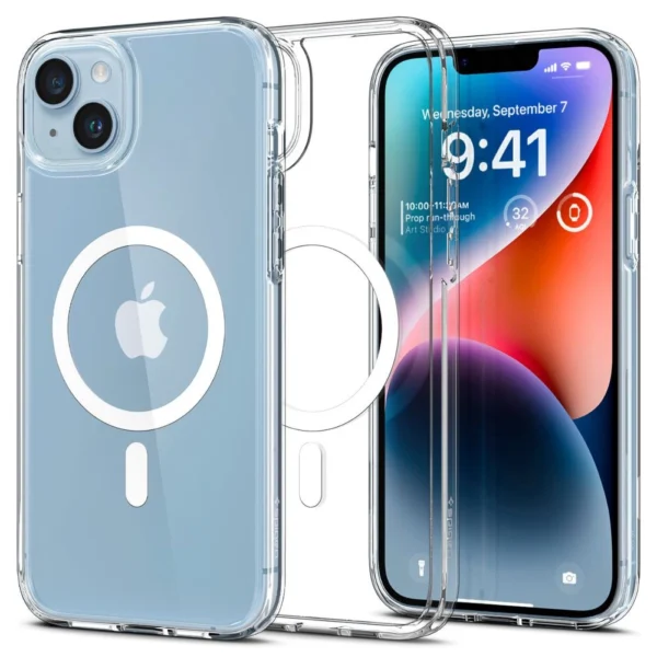 Spigen Ultra Hybrid Mag Case with MagSafe for iPhone 14 - Clear/Whiteeng