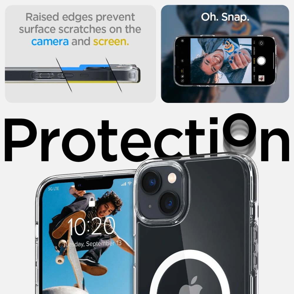 Spigen Ultra Hybrid Mag Case with MagSafe for iPhone 14 - Clear/Whiteeng