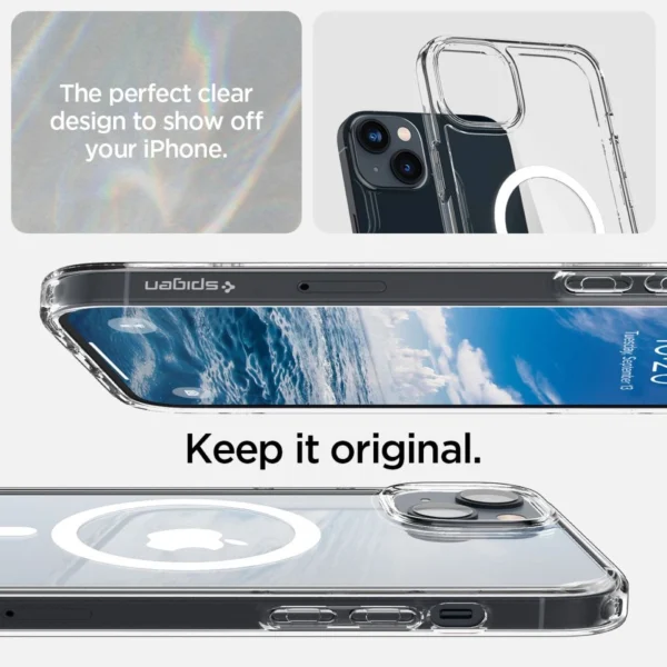 Spigen Ultra Hybrid Mag Case with MagSafe for iPhone 14 - Clear/Whiteeng