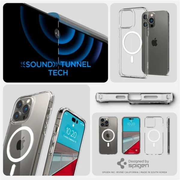 Spigen Ultra Hybrid Mag Case with MagSafe for iPhone 14 Pro Max - Clear/Whiteeng