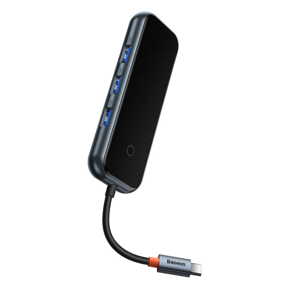 Baseus AcmeJoy HUB 4-port (USB-C to 1x USB-C PD&Data/3x USB3.0) dark gray (WKJZ010013)eng