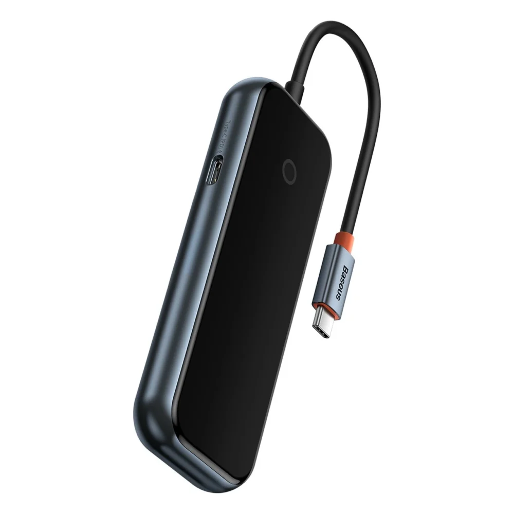 Baseus AcmeJoy HUB 4-port (USB-C to 1x USB-C PD&Data/3x USB3.0) dark gray (WKJZ010013)eng