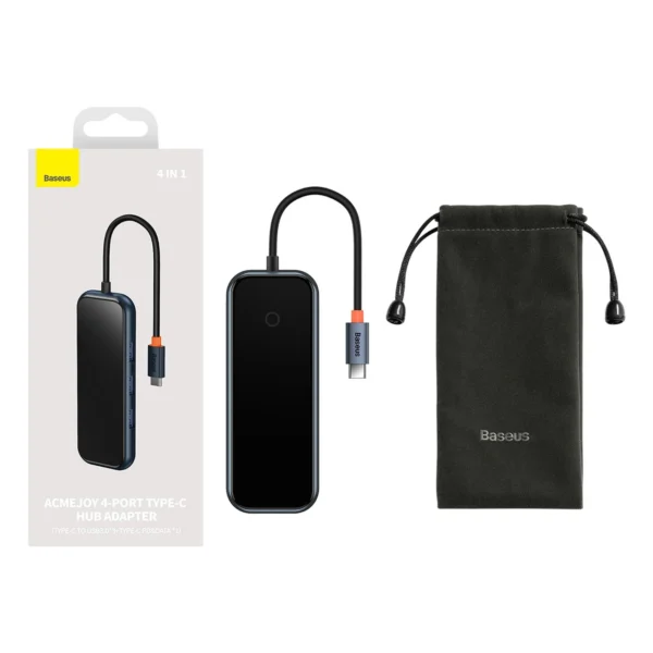 Baseus AcmeJoy HUB 4-port (USB-C to 1x USB-C PD&Data/3x USB3.0) dark gray (WKJZ010013)eng