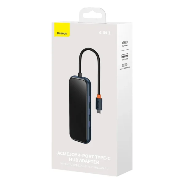 Baseus AcmeJoy HUB 4-port (USB-C to 1x USB-C PD&Data/3x USB3.0) dark gray (WKJZ010013)eng