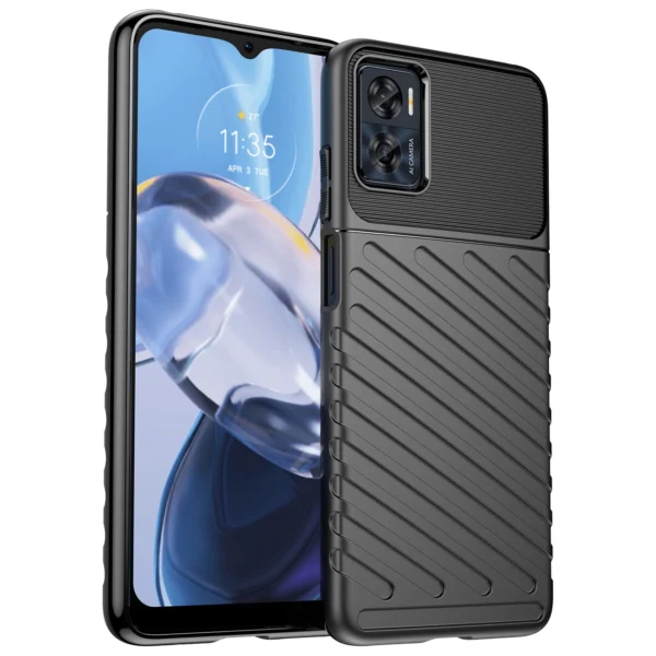 Thunder Case case for Motorola Moto E32 silicone armor case blackeng