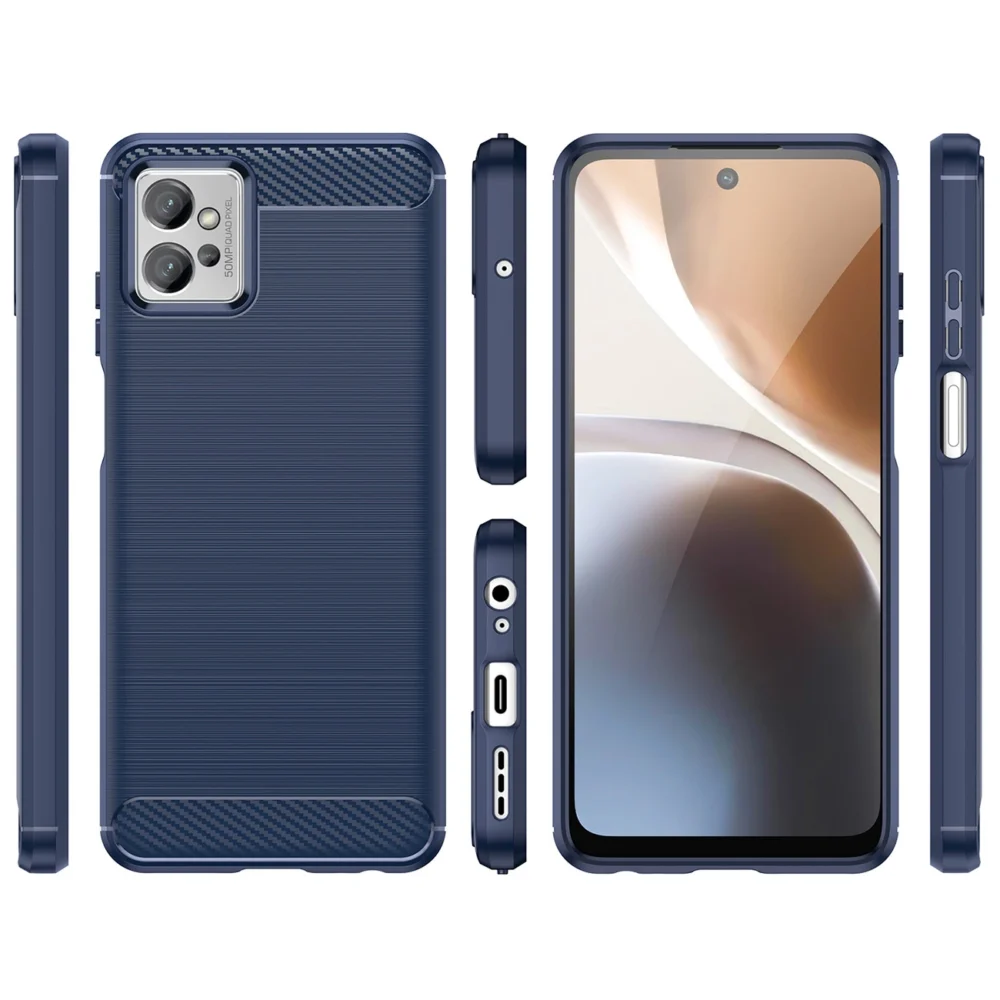 Carbon Case Cover for Xiaomi Redmi Note 11E /Redmi 10 5G / Redmi 10 Prime+ 5G / Poco M4 5G Flexible Silicone Carbon Cover Blueeng