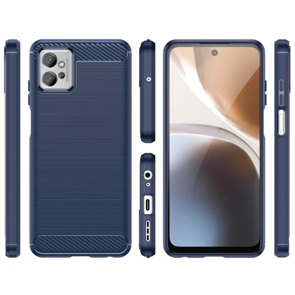 Carbon Case Cover for Xiaomi Redmi Note 11E /Redmi 10 5G / Redmi 10 Prime+ 5G / Poco M4 5G Flexible Silicone Carbon Cover Blueeng