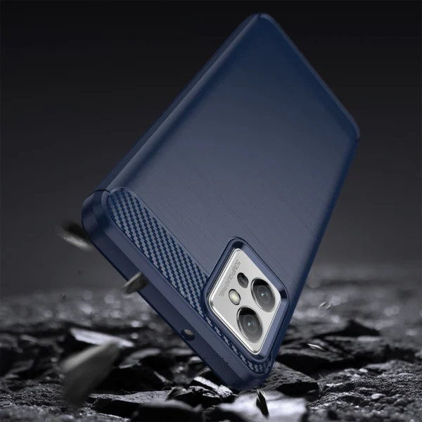 Carbon Case Cover for Xiaomi Redmi Note 11E /Redmi 10 5G / Redmi 10 Prime+ 5G / Poco M4 5G Flexible Silicone Carbon Cover Blueeng