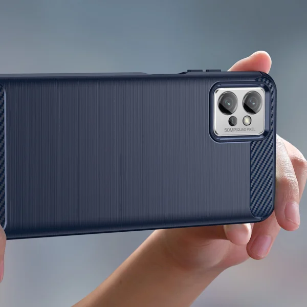 Carbon Case Cover for Xiaomi Redmi Note 11E /Redmi 10 5G / Redmi 10 Prime+ 5G / Poco M4 5G Flexible Silicone Carbon Cover Blueeng