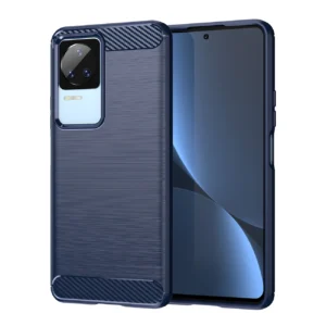 Carbon Case for Xiaomi Poco F4 5G flexible silicone carbon cover blueeng