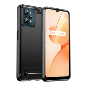 Carbon Case case for Realme C31 flexible silicone carbon cover blackeng
