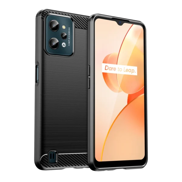Carbon Case case for Realme C31 flexible silicone carbon cover blackeng