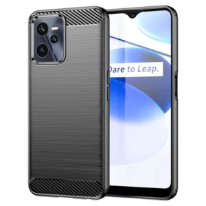 Carbon Case case for Realme C35 flexible silicone carbon cover blackeng