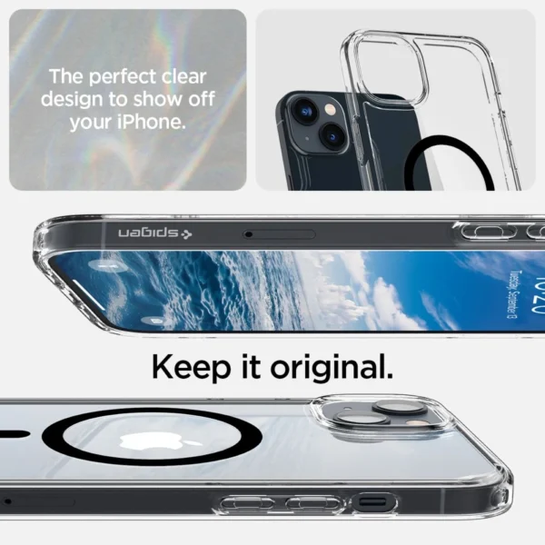 Spigen Ultra Hybrid Mag Case with MagSafe for iPhone 14 Plus - Clear Blackeng