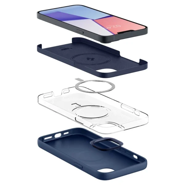 Spigen Silicone Fit Mag Case with MagSafe for iPhone 14 Plus - Blueeng